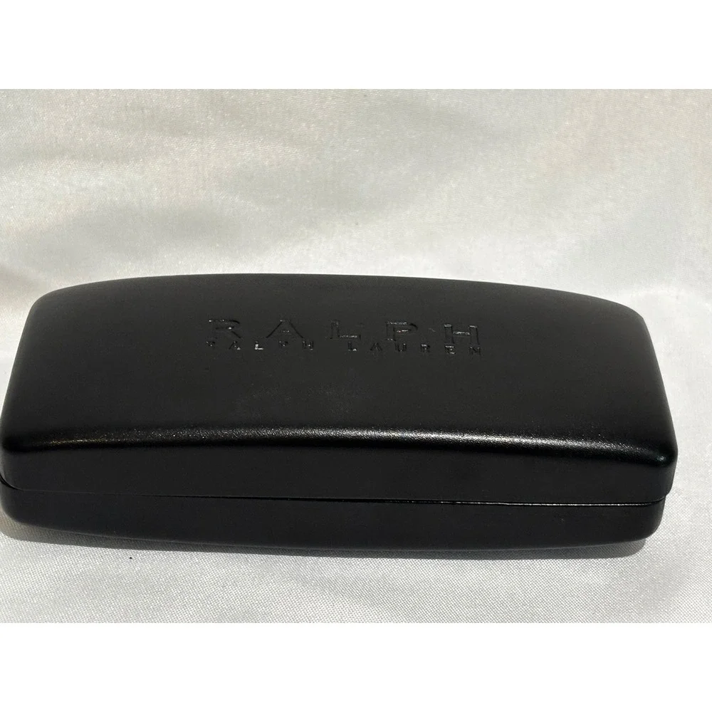 Ralph Ralph Lauren Black Hardshell Eyeglasses Case Red Logo Interior quiet lux